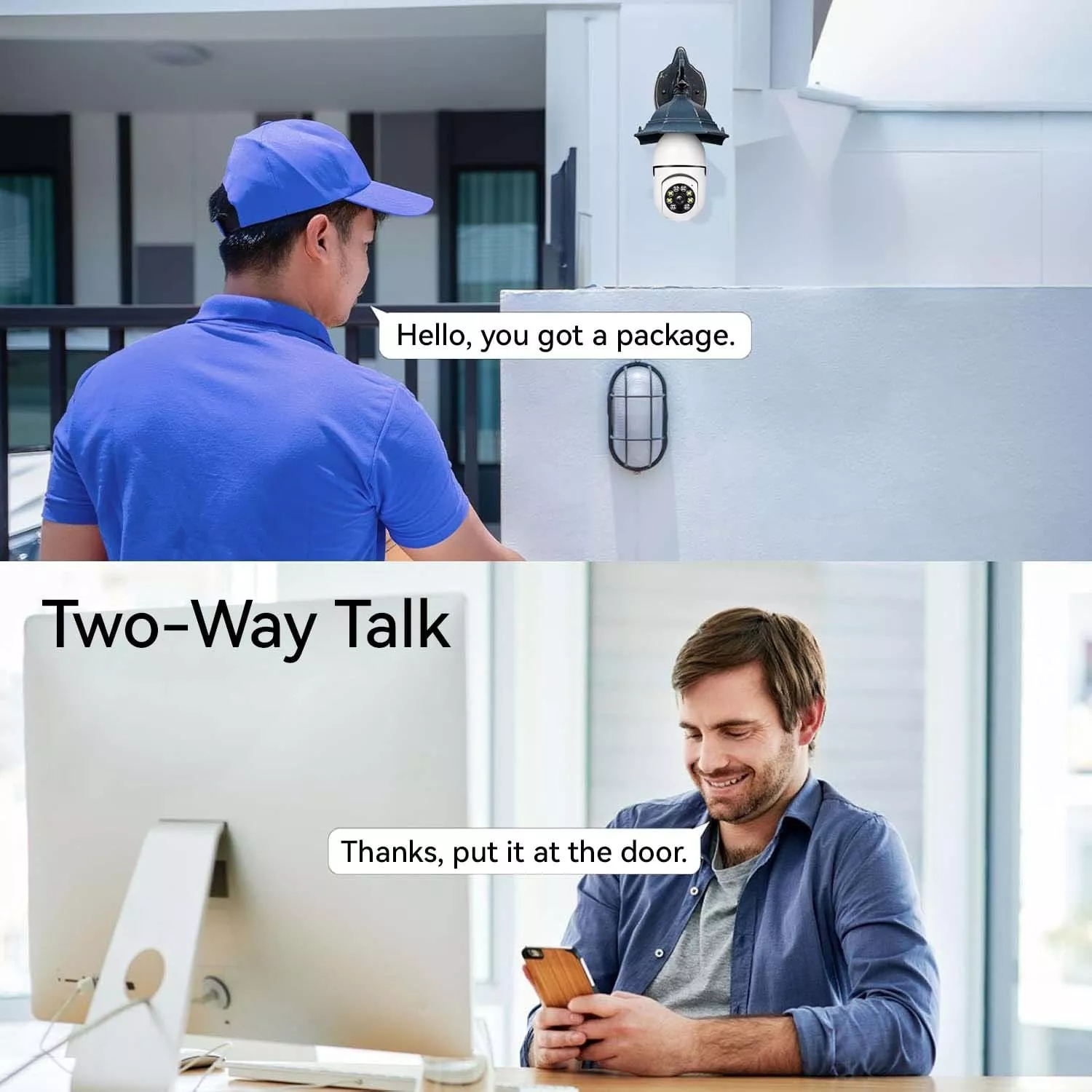 360° Panoramic 2MP WiFi PTZ Light Bulb Security Camera - Image 4